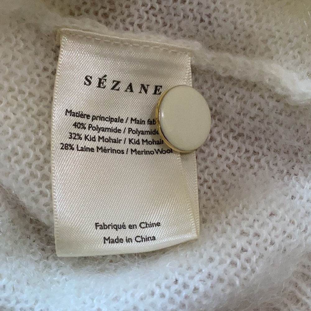 Sezane Cream Knit Openwork Cardigan - Picture 7 of 12